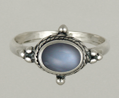 Sterling Silver Gemstone Ring With Grey Moonstone Size 6